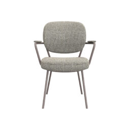 LABEL51 Eetkamerstoel Lausanne - Mushroom - Royal Boucle - Brons Metalen Frame