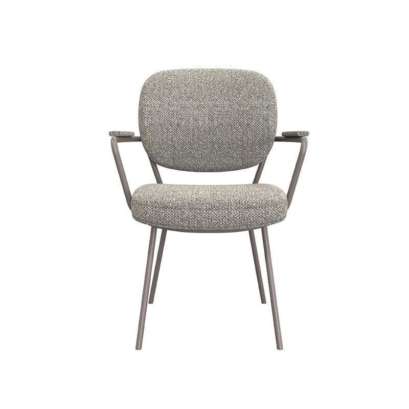 LABEL51 Eetkamerstoel Lausanne - Mushroom - Royal Boucle - Brons Metalen Frame