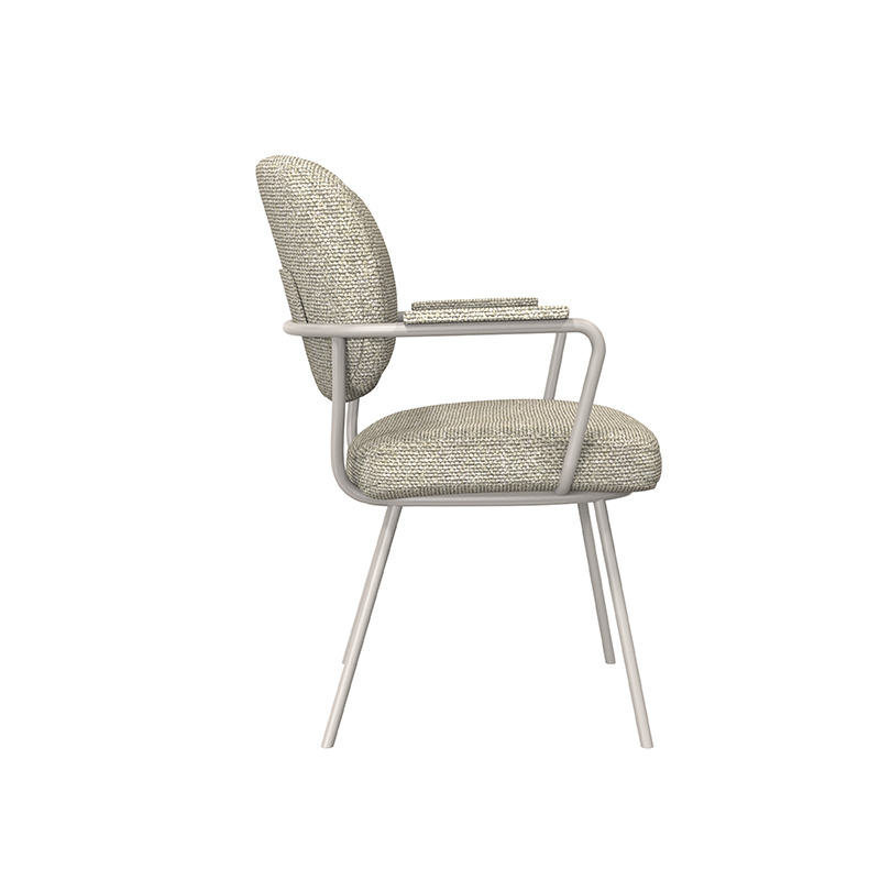 LABEL51 Eetkamerstoel Lausanne - Naturel - Royal Boucle - Taupe Metalen Frame