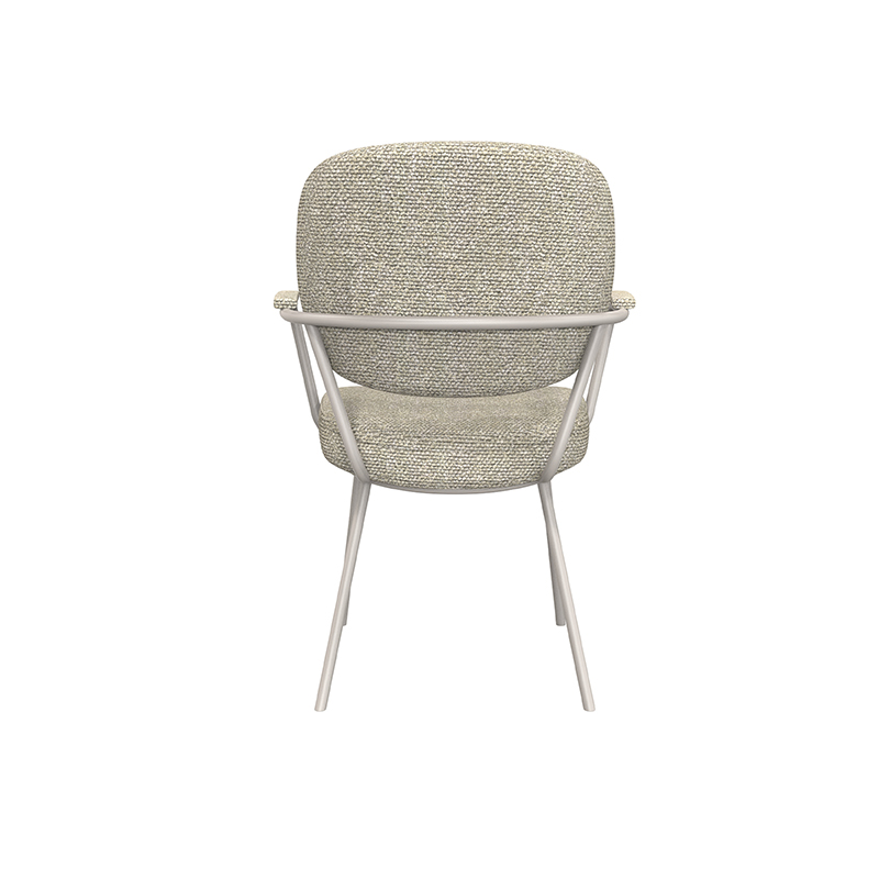 LABEL51 Eetkamerstoel Lausanne - Naturel - Royal Boucle - Taupe Metalen Frame