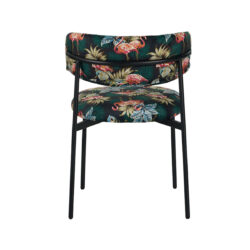 LABEL51 Eetkamerstoel Ferry - Printed Flamingo - Fluweel - Zwart Metalen Frame