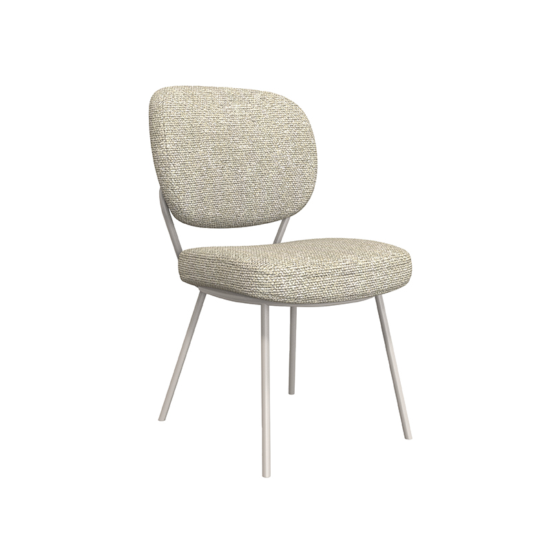 LABEL51 Eetkamerstoel Singapore - Naturel - Royal Boucle - Taupe Metalen Frame