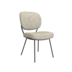 LABEL51 Eetkamerstoel Singapore - Naturel - Royal Boucle - Zwart Metalen Frame