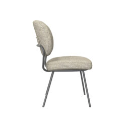 LABEL51 Eetkamerstoel Singapore - Naturel - Royal Boucle - Zwart Metalen Frame