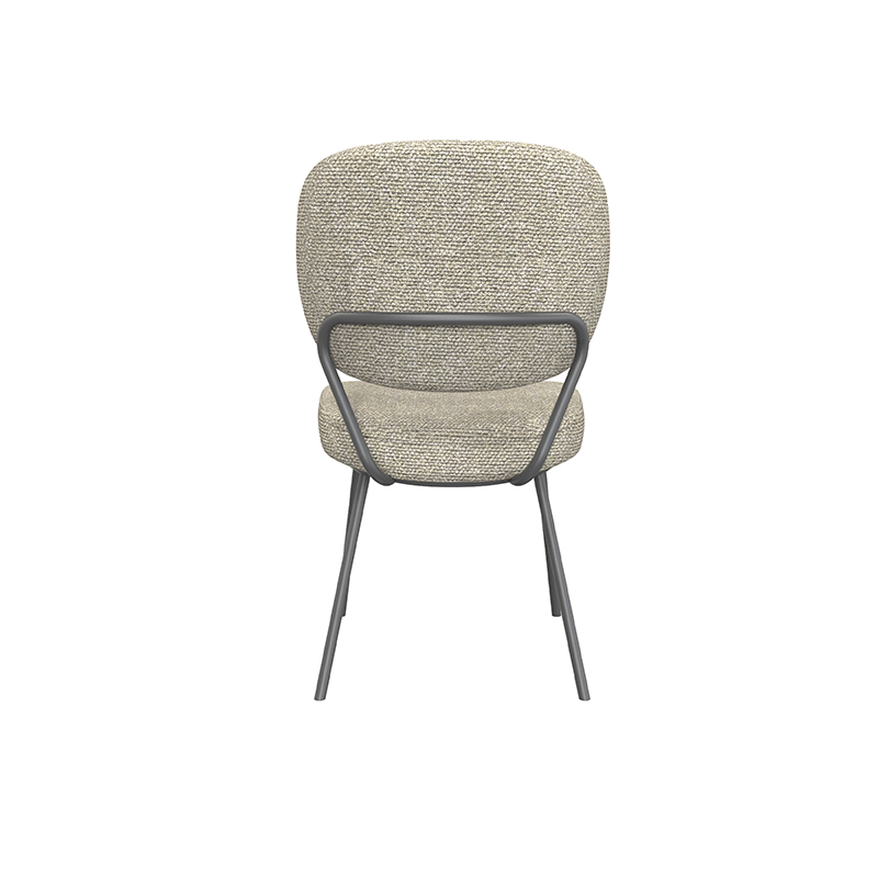 LABEL51 Eetkamerstoel Singapore - Naturel - Royal Boucle - Zwart Metalen Frame