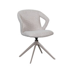 LABEL51 Eetkamerstoel Zurich - Naturel - Royal Boucle - Taupe Metalen Frame