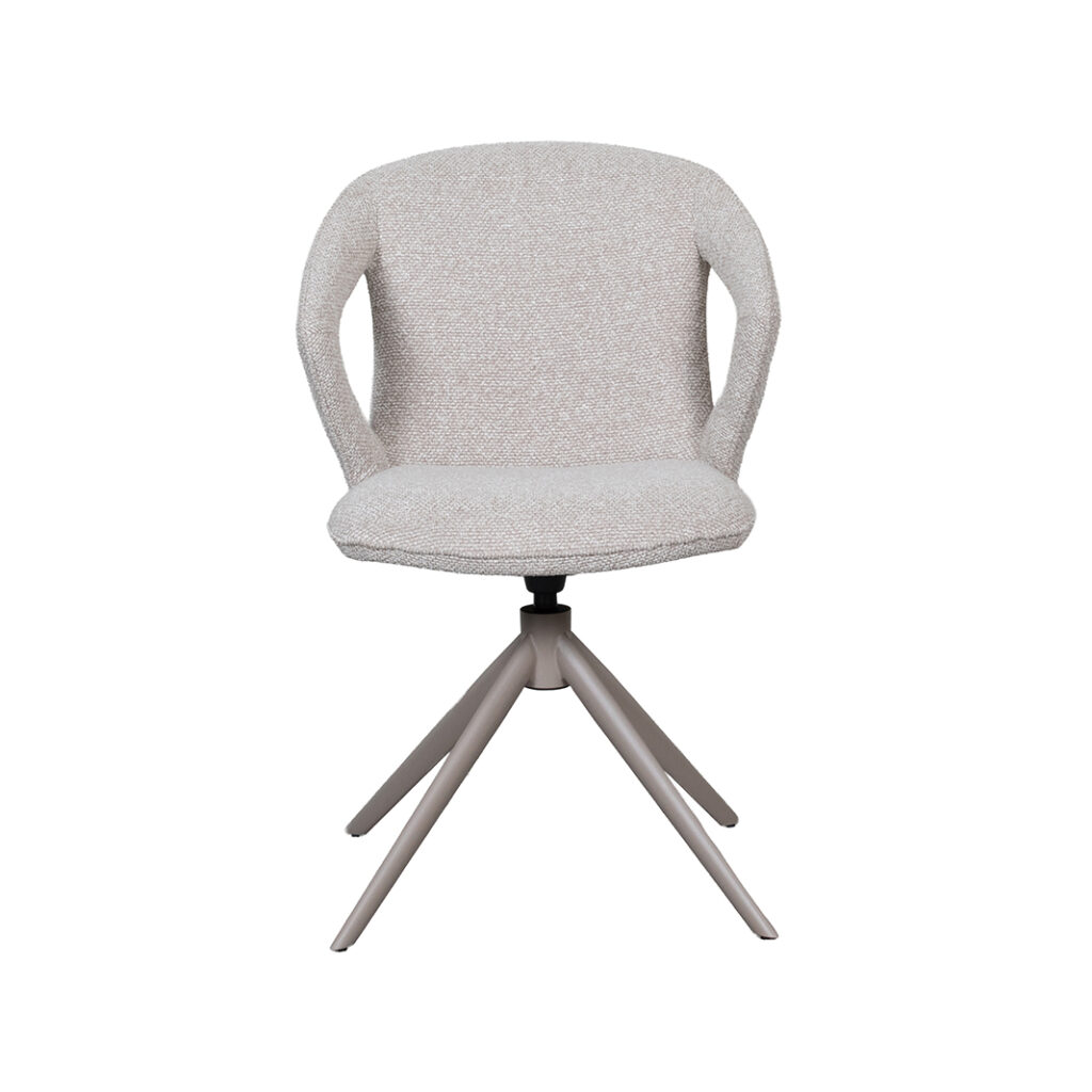 LABEL51 Eetkamerstoel Zurich - Naturel - Royal Boucle - Taupe Metalen Frame