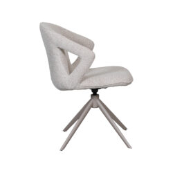 LABEL51 Eetkamerstoel Zurich - Naturel - Royal Boucle - Taupe Metalen Frame