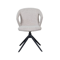 LABEL51 Eetkamerstoel Zurich - Naturel - Royal Boucle - Zwart Metalen Frame