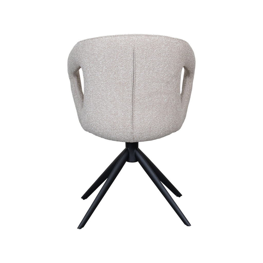 LABEL51 Eetkamerstoel Zurich - Naturel - Royal Boucle - Zwart Metalen Frame