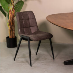 pro_94804_img_8887763 LABEL51 Eetkamerstoel Noor - Antraciet - Micro Suede - Zwart Metalen Frame