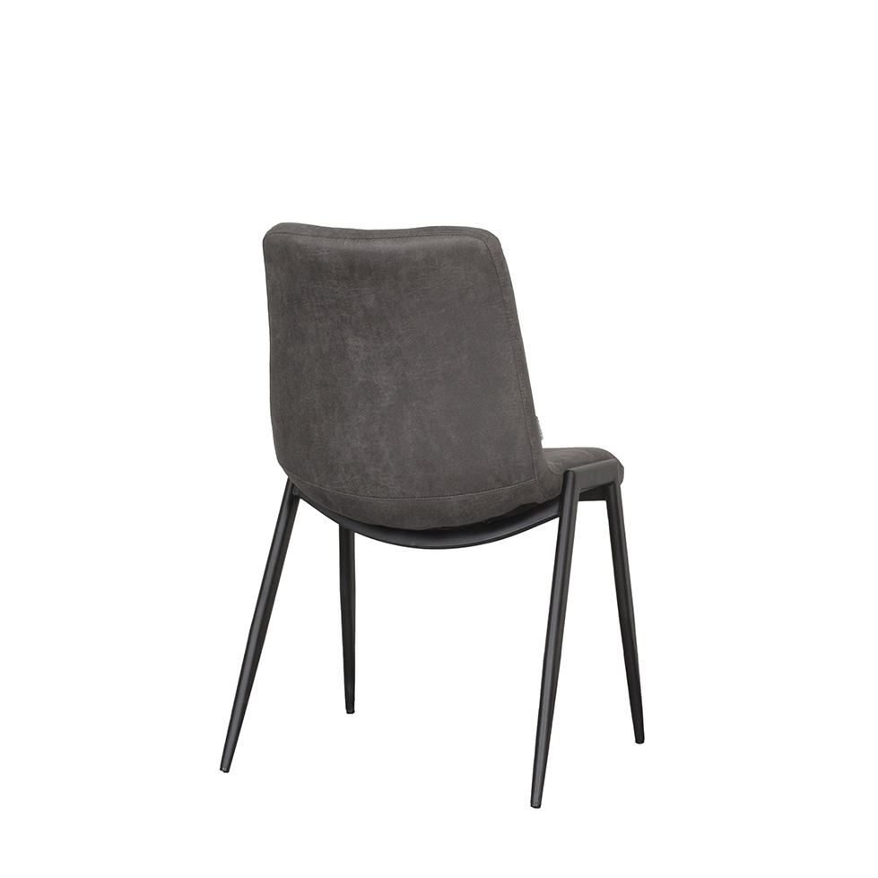 pro_94804_img_8887766 LABEL51 Eetkamerstoel Noor - Antraciet - Micro Suede - Zwart Metalen Frame