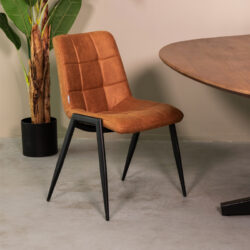 pro_94809_img_8887769 LABEL51 Eetkamerstoel Noor - Cognac - Micro Suede - Zwart Metalen Frame