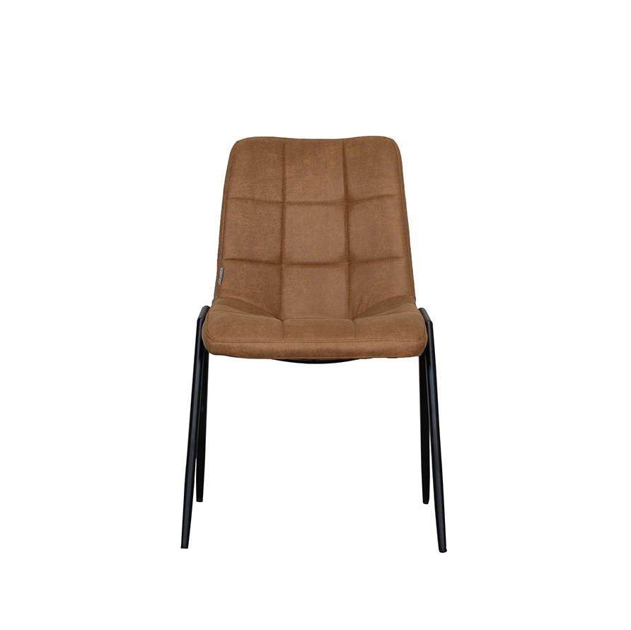 pro_94809_img_8887771 LABEL51 Eetkamerstoel Noor - Cognac - Micro Suede - Zwart Metalen Frame