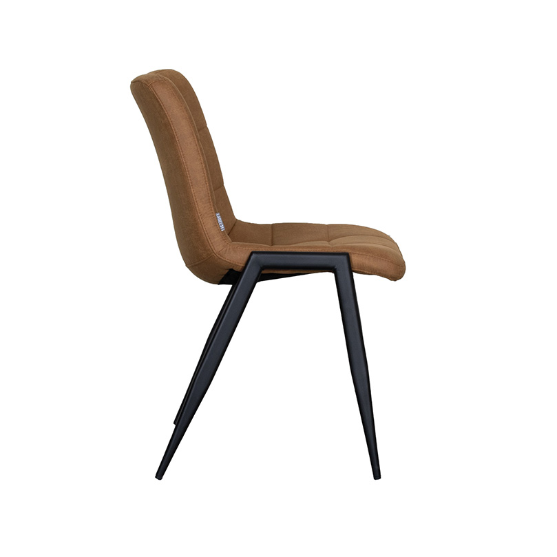 pro_94809_img_8887772 LABEL51 Eetkamerstoel Noor - Cognac - Micro Suede - Zwart Metalen Frame