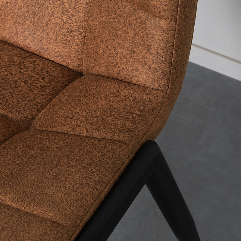 pro_94809_img_8887774 LABEL51 Eetkamerstoel Noor - Cognac - Micro Suede - Zwart Metalen Frame