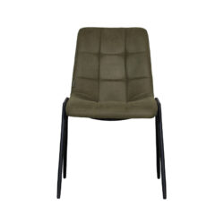 LABEL51 Eetkamerstoel Noor - Moss - Micro Suede - Zwart Metalen Frame