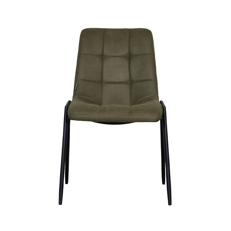 LABEL51 Eetkamerstoel Noor - Moss - Micro Suede - Zwart Metalen Frame