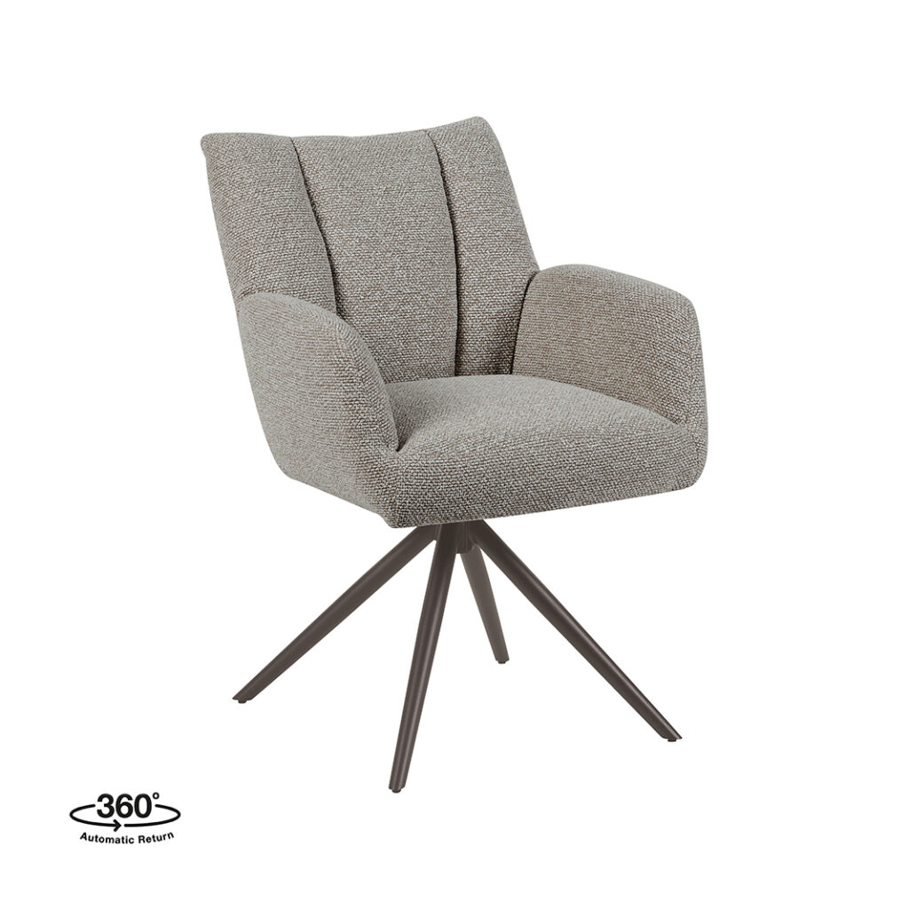 LABEL51 Eetkamerstoel Padua - Mushroom - Royal Boucle - Brons Metalen Frame