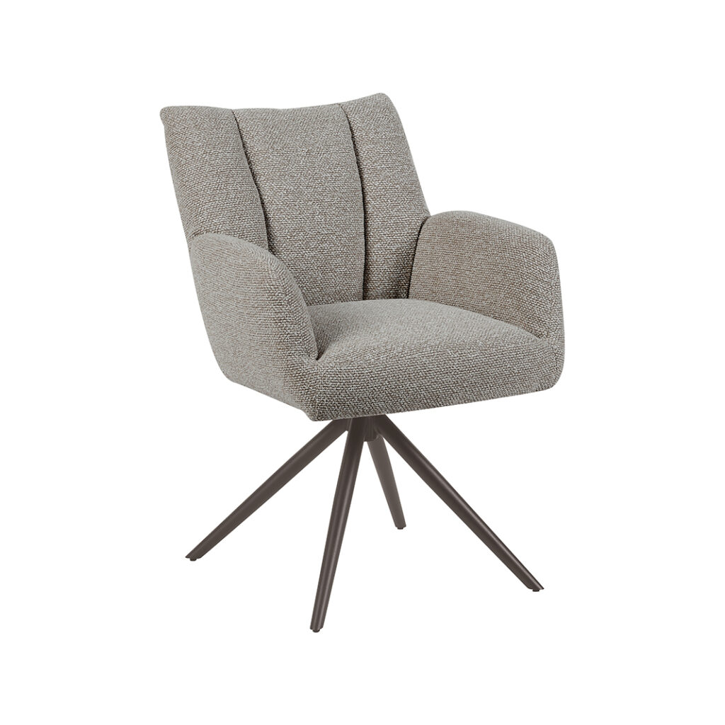 LABEL51 Eetkamerstoel Padua - Mushroom - Royal Boucle - Brons Metalen Frame