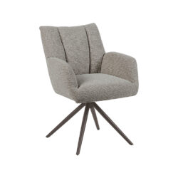 LABEL51 Eetkamerstoel Padua - Mushroom - Royal Boucle - Brons Metalen Frame