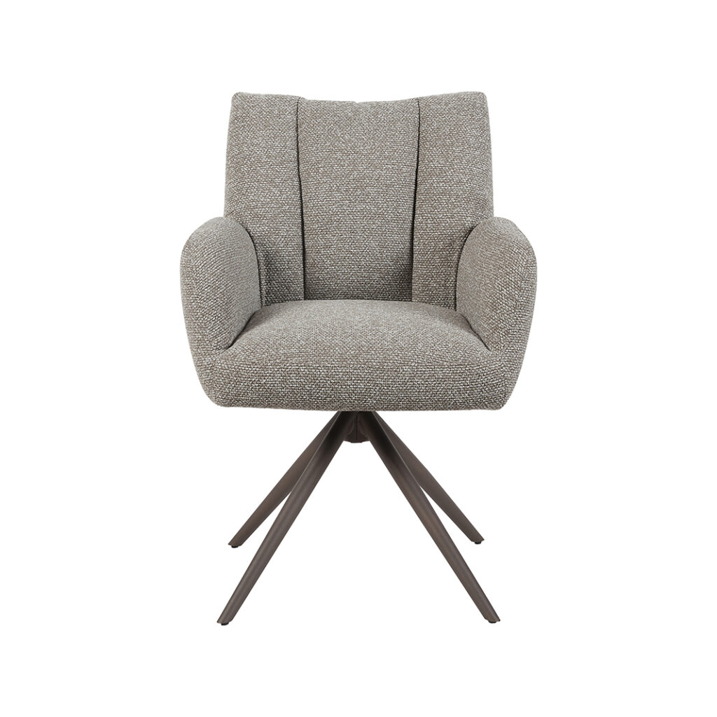 LABEL51 Eetkamerstoel Padua - Mushroom - Royal Boucle - Brons Metalen Frame