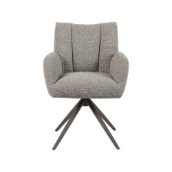 LABEL51 Eetkamerstoel Padua - Mushroom - Royal Boucle - Brons Metalen Frame