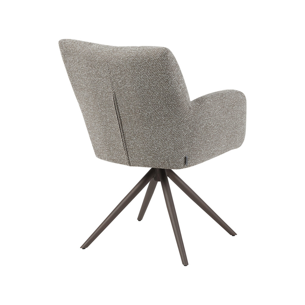 LABEL51 Eetkamerstoel Padua - Mushroom - Royal Boucle - Brons Metalen Frame