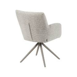 LABEL51 Eetkamerstoel Padua - Naturel - Royal Boucle - Taupe Metalen Frame