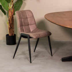 pro_96921_img_8887783 LABEL51 Eetkamerstoel Noor - Taupe - Micro Suede - Zwart Metalen Frame