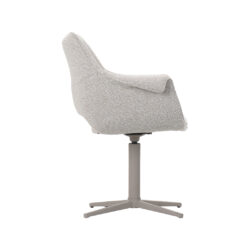 LABEL51 Eetkamerstoelen Nozomi - Naturel - Boucle - Taupe Metalen Frame