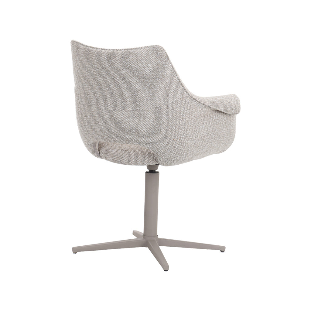LABEL51 Eetkamerstoelen Nozomi - Naturel - Boucle - Taupe Metalen Frame