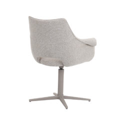 LABEL51 Eetkamerstoelen Nozomi - Naturel - Boucle - Taupe Metalen Frame