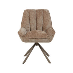 pro_105430_img_9234114 LABEL51 Eetkamerstoelen Reims - Taupe - Chenille - Brons Metalen Frame