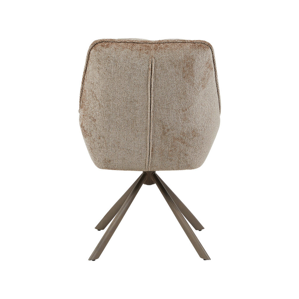pro_105430_img_9234115 LABEL51 Eetkamerstoelen Reims - Taupe - Chenille - Brons Metalen Frame