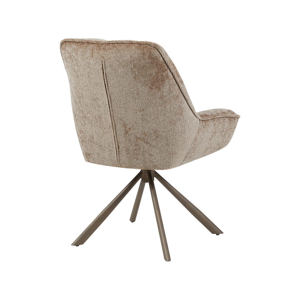 pro_105430_img_9234116 LABEL51 Eetkamerstoelen Reims - Taupe - Chenille - Brons Metalen Frame