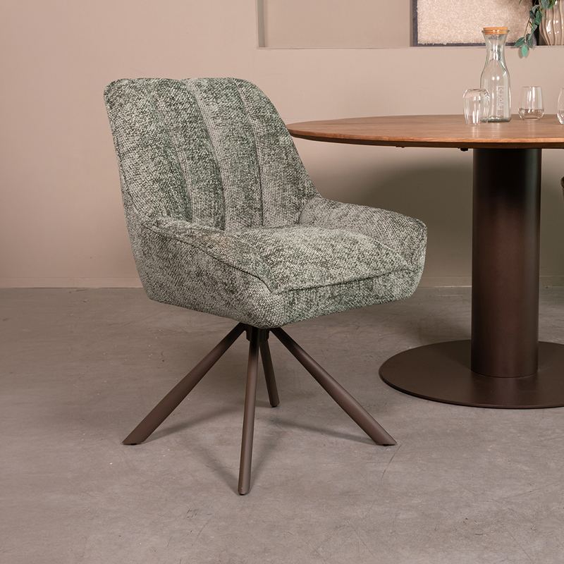 pro_105431_img_9234083 LABEL51 Eetkamerstoelen Reims - Hunter - Chenille - Brons Metalen Frame