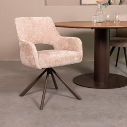 pro_105433_img_9234118 LABEL51 Eetkamerstoelen Bergerac - Naturel - Chenille - Brons Metalen Frame