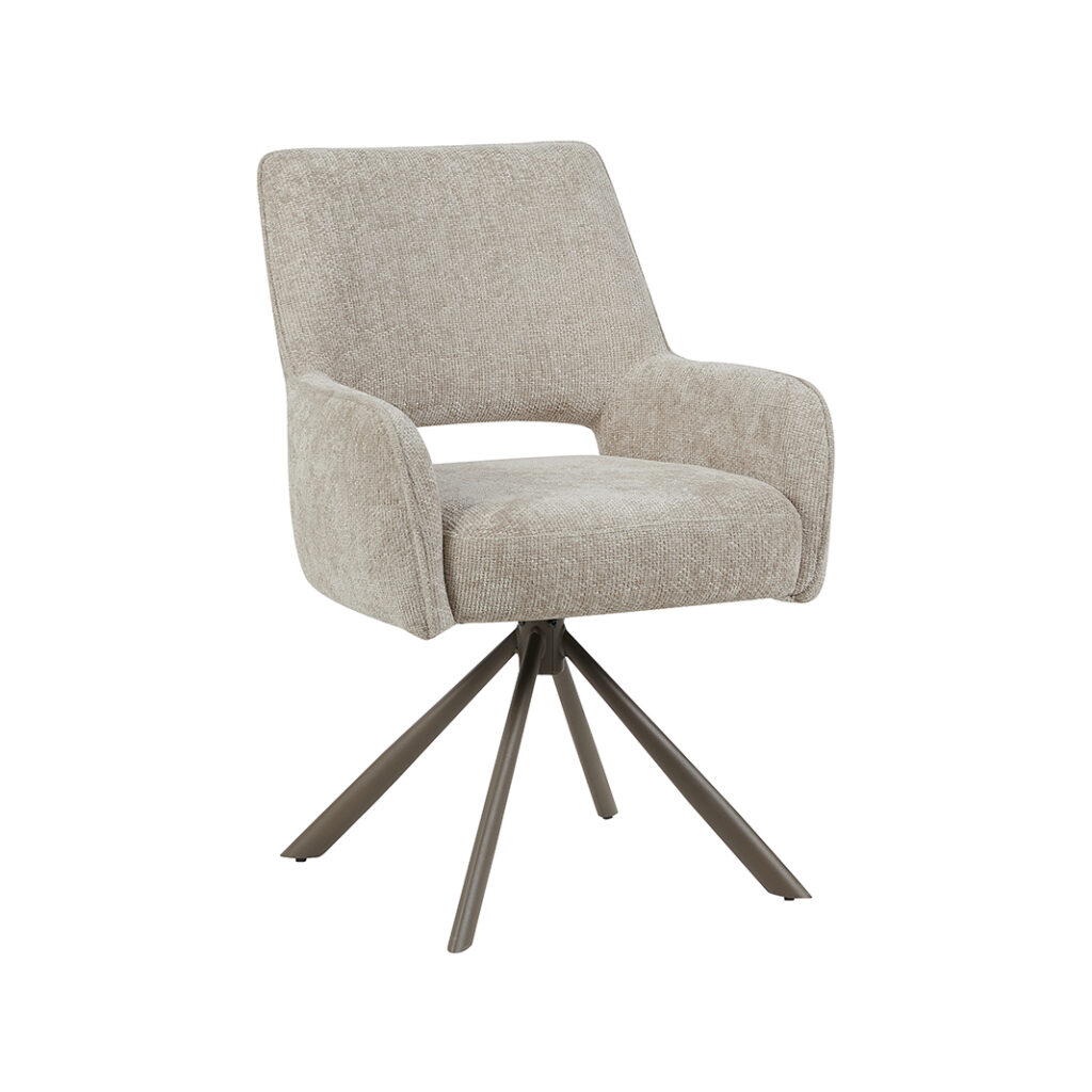 pro_105433_img_9234120 LABEL51 Eetkamerstoelen Bergerac - Naturel - Chenille - Brons Metalen Frame
