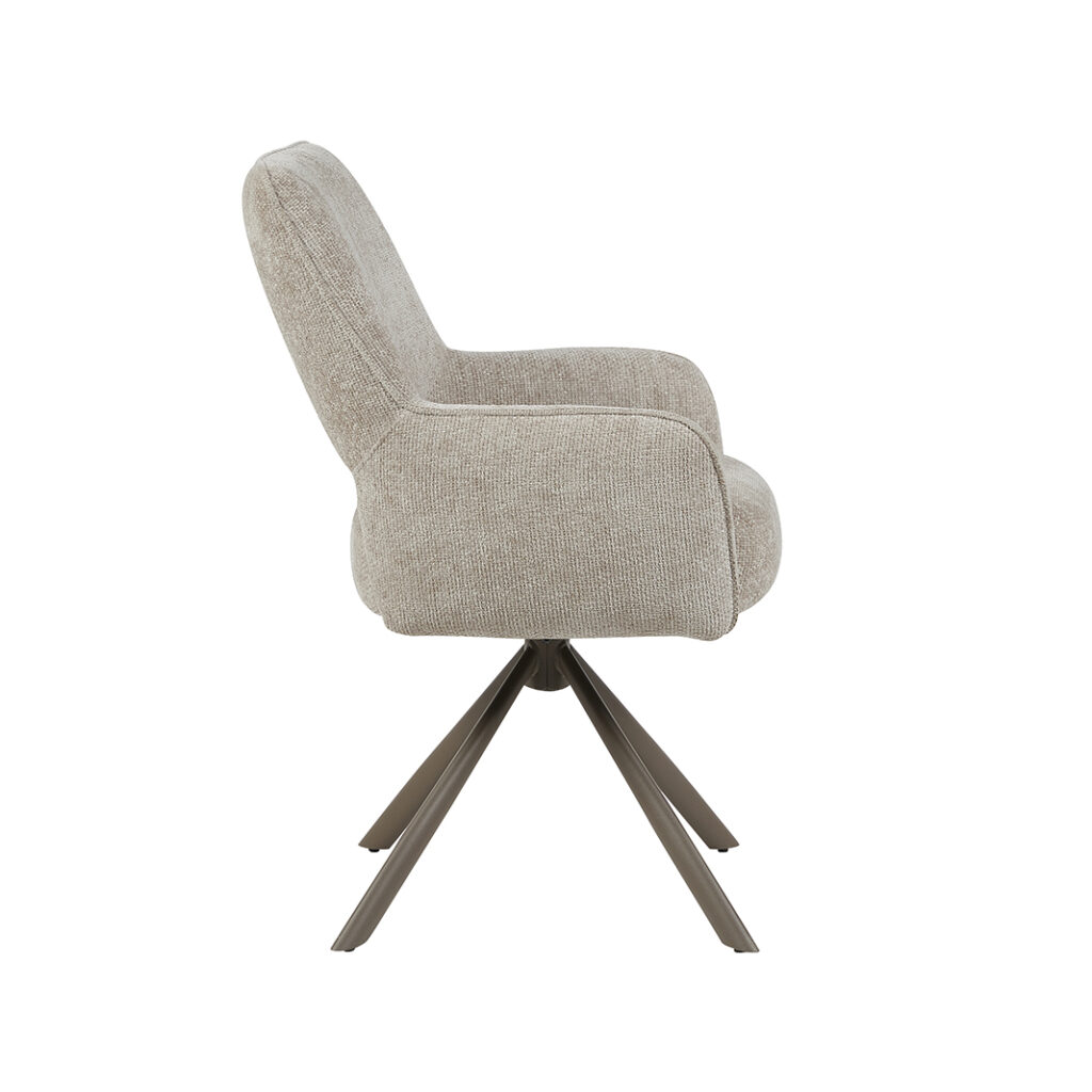 pro_105433_img_9234122 LABEL51 Eetkamerstoelen Bergerac - Naturel - Chenille - Brons Metalen Frame