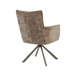 pro_105445_img_9082128 LABEL51 Eetkamerstoelen Dubai - Taupe - Chenille - Brons Metalen Frame