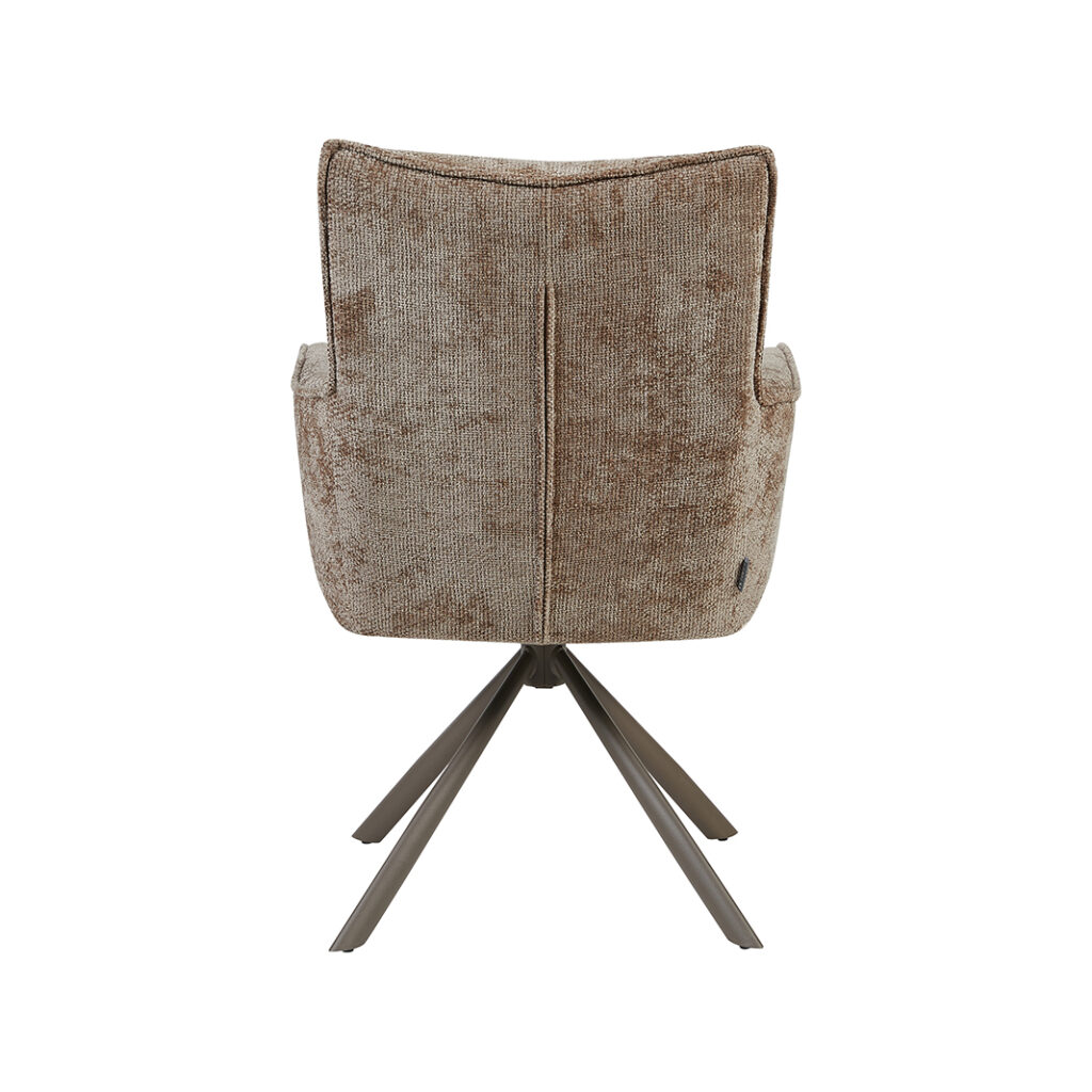 pro_105445_img_9082129 LABEL51 Eetkamerstoelen Dubai - Taupe - Chenille - Brons Metalen Frame