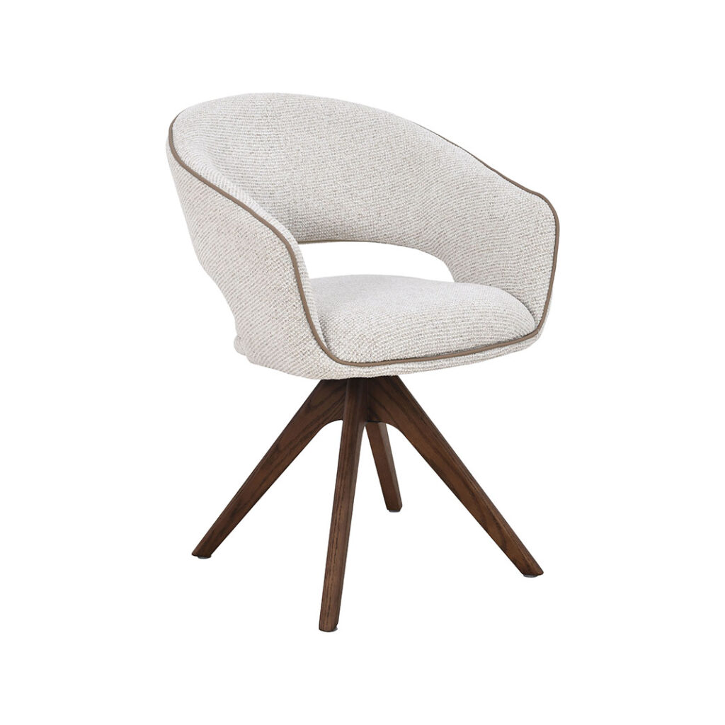 LABEL51 Eetkamerstoelen Osuma - Naturel - Geweven - Walnoot Houten Frame