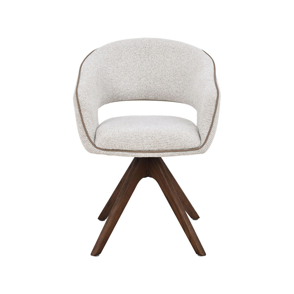LABEL51 Eetkamerstoelen Osuma - Naturel - Geweven - Walnoot Houten Frame