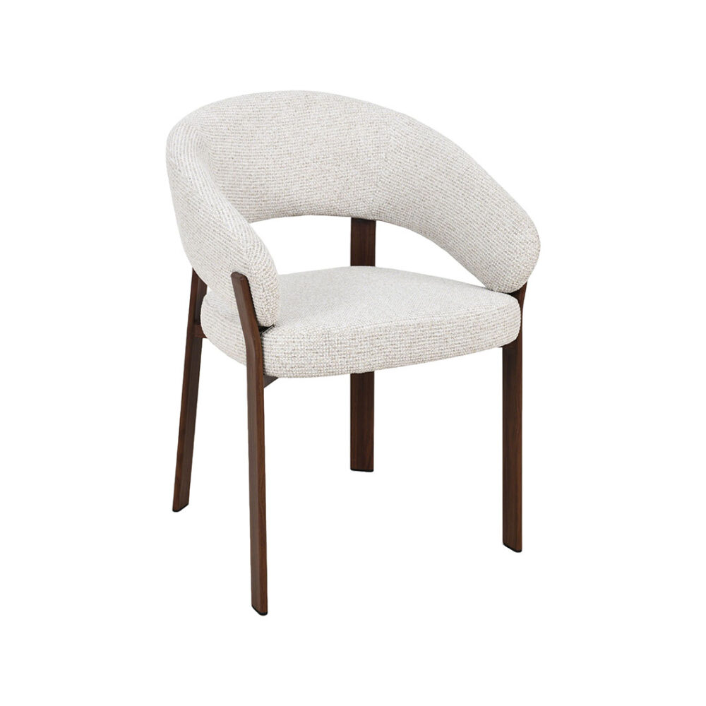 LABEL51 Eetkamerstoelen Sato - Naturel - Geweven - Walnoot Houten Frame