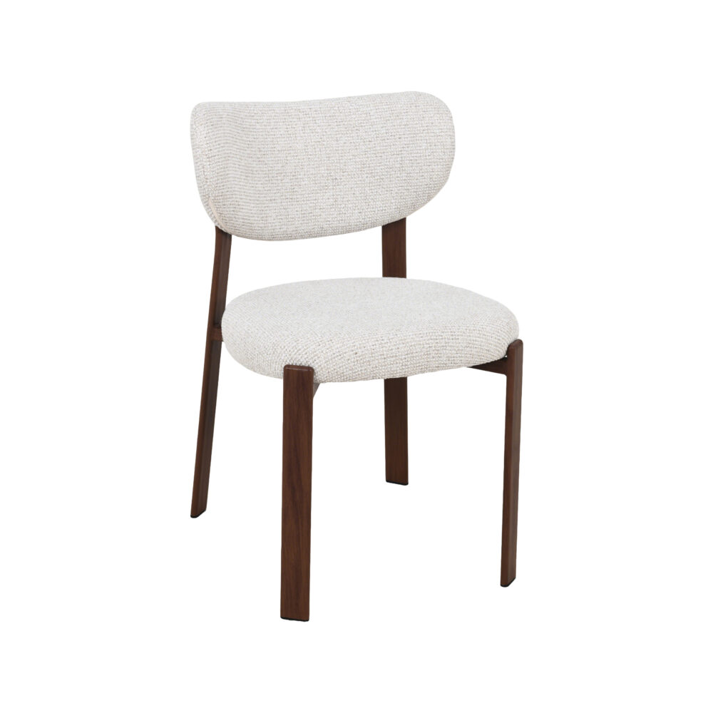 LABEL51 Eetkamerstoelen Mika - Naturel - Geweven - Walnoot Houtlook Metaal