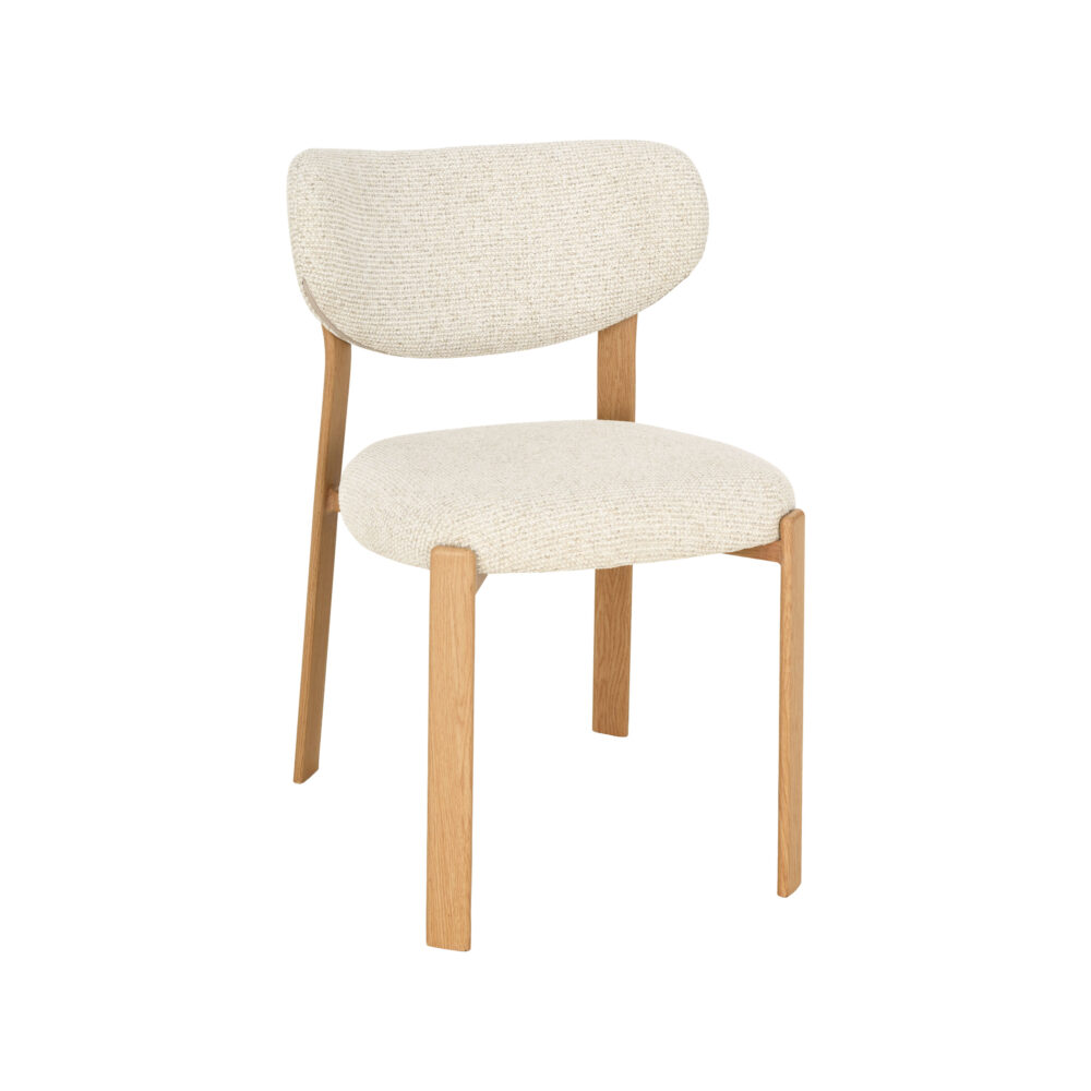 LABEL51 Eetkamerstoelen Mika - Naturel - Geweven - Naturel Houtlook Metaal
