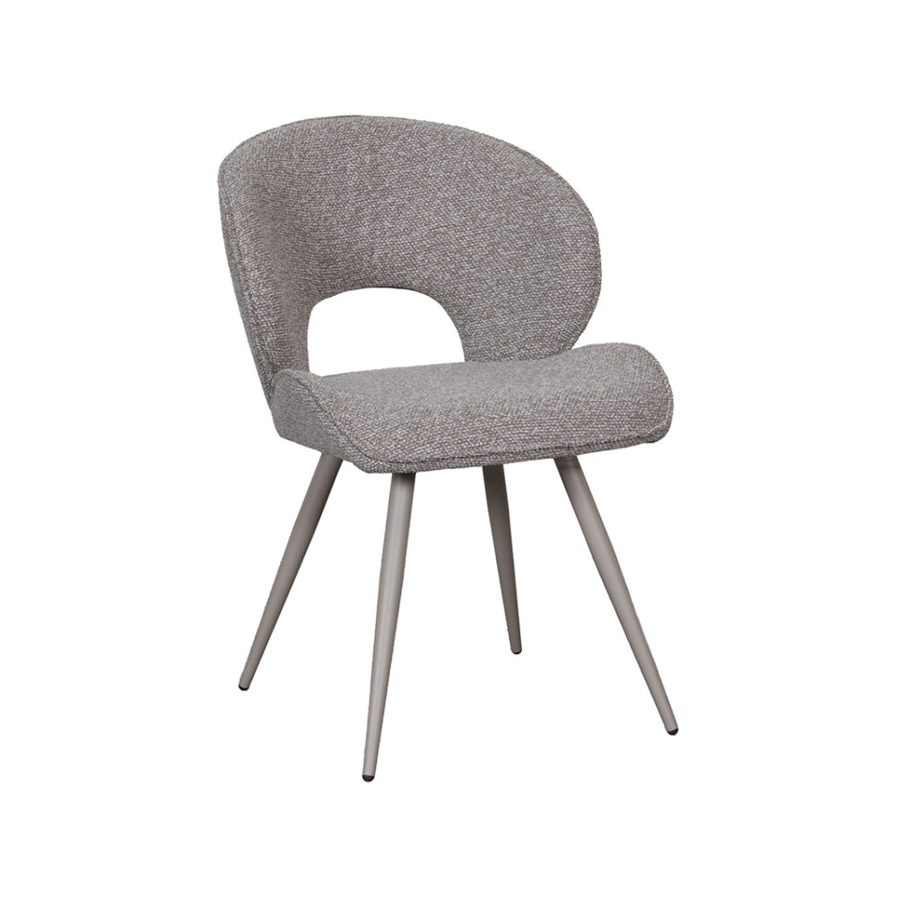 LABEL51 Eetkamerstoelen Sakura - Mushroom - Boucle - Taupe Metalen Frame