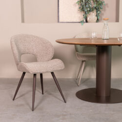 LABEL51 Eetkamerstoelen Sakura - Mushroom - Boucle - Brons Metalen Frame