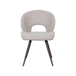 LABEL51 Eetkamerstoelen Sakura - Naturel - Boucle - Brons Metalen Frame